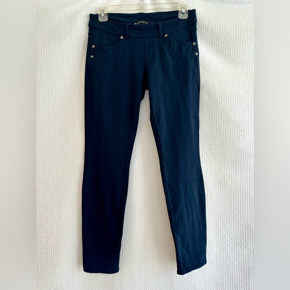 Athleta Bettona Navy Jeggings Womens Small Pull On Stretch Skinny Pants